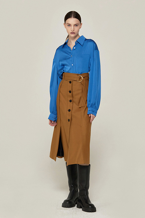 Belted Stitch Skirt (CAMEL)