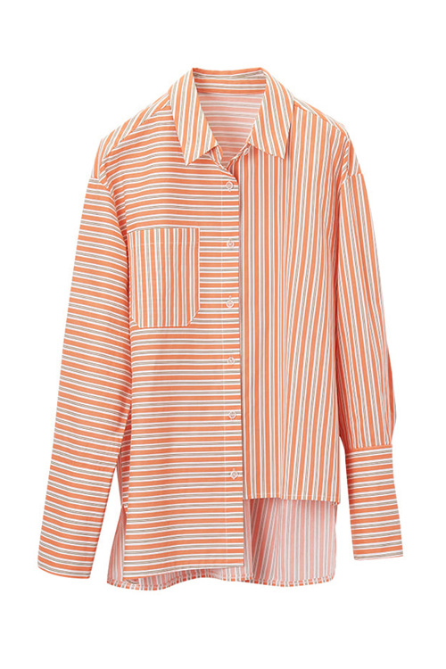 4042 Paula stripe shirts(orange)