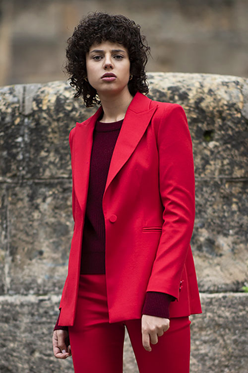 [이유리,성유리,소유,청하 착용]1072 Rena wool single jacket(red)
