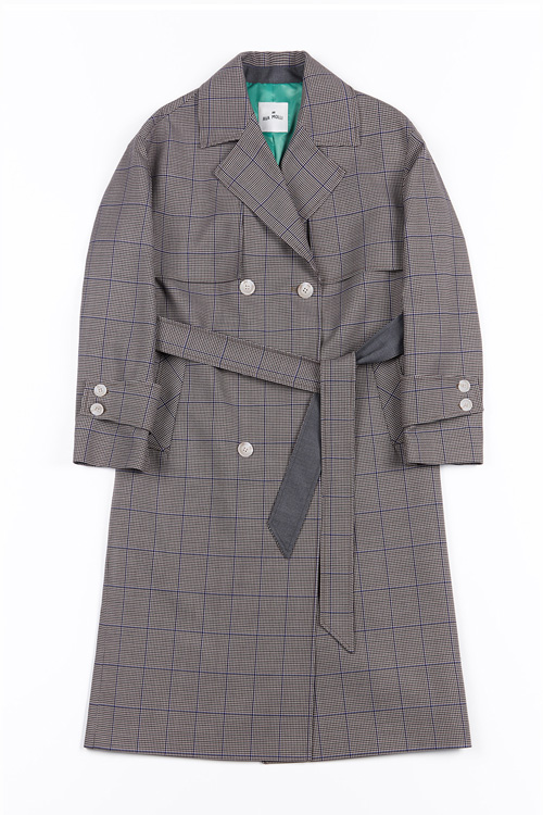 6011 Therese Check Trench Coat (brown check)